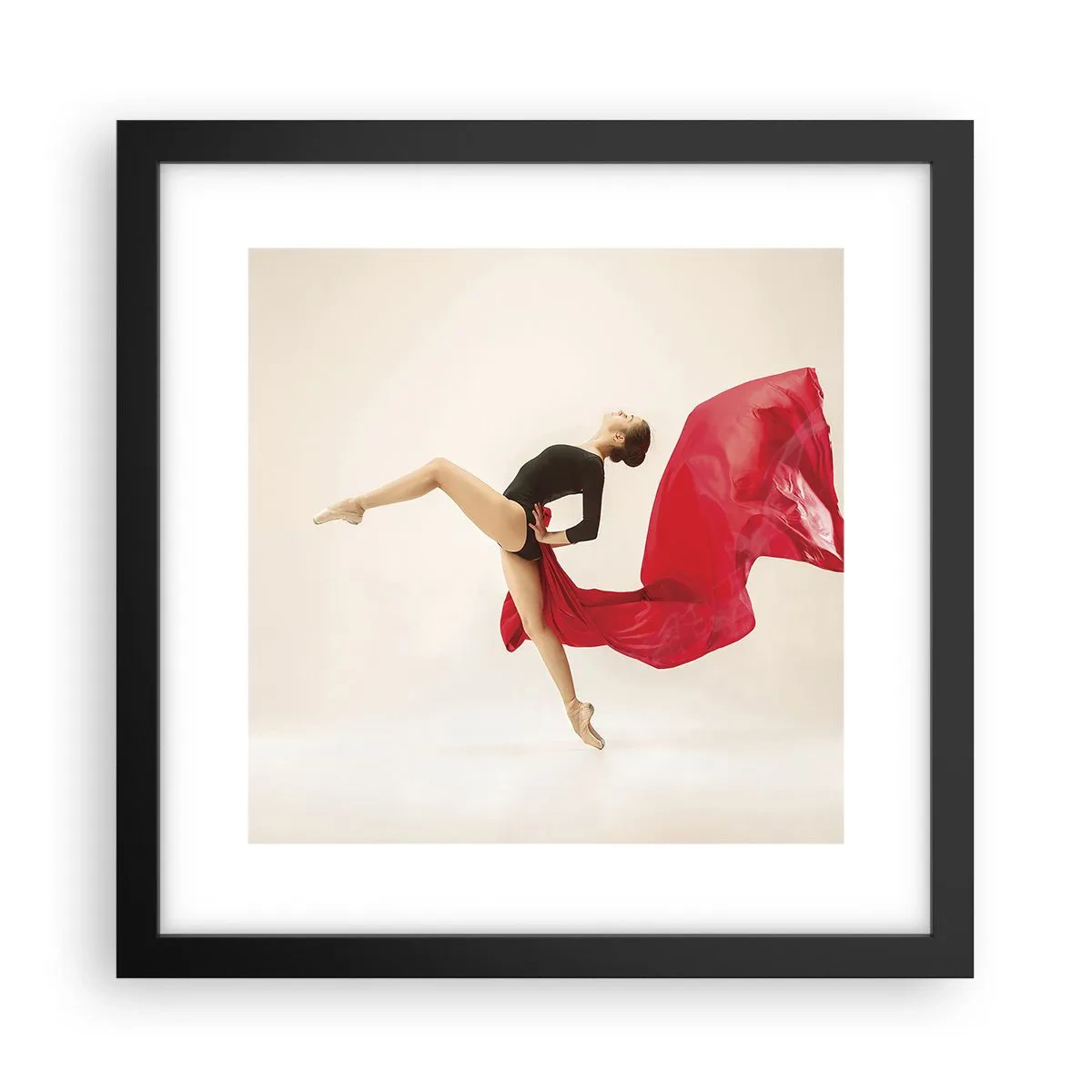 Poster in een zwarte lijst - rood en zwart - 30x30 cm