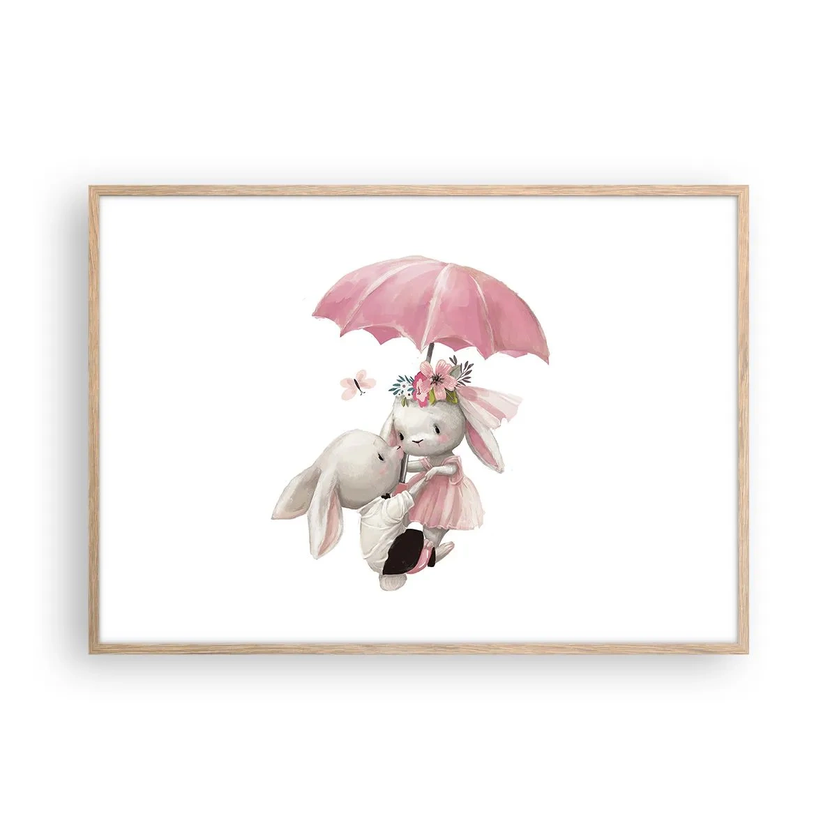 Een poster in een licht eiken lijst - Dit is liefde - 100x70 cm