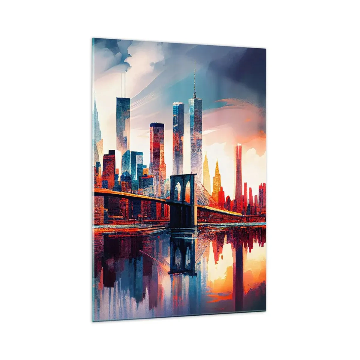 Schilderen op glas - Een droomachtig New York - 70x100 cm
