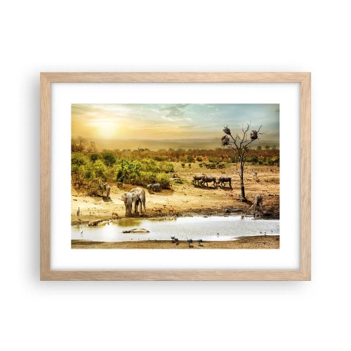 Een poster in een licht eiken lijst - "Er stroomde een rivier uit Eden …" - 40x30 cm