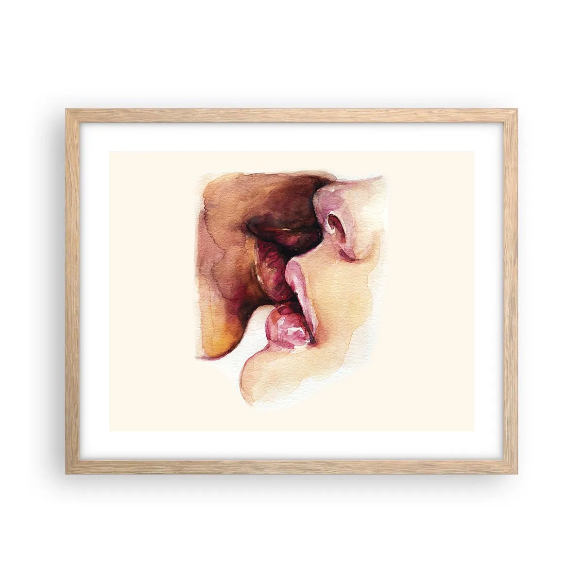 Een poster in een licht eiken lijst - Zoals dag en nacht, aarde en lucht - 50x40 cm