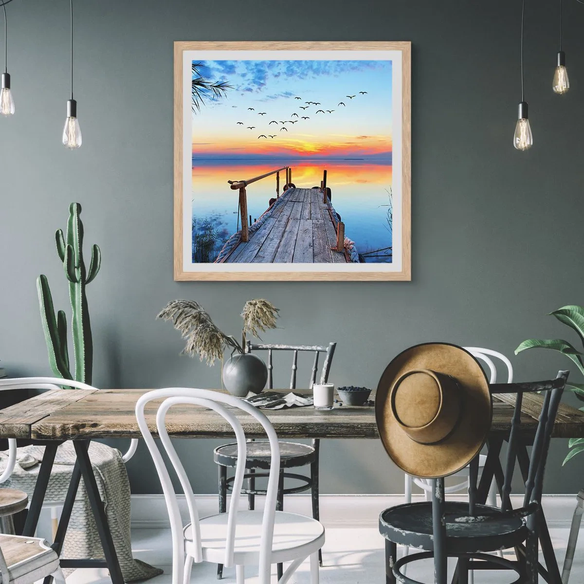 Een poster in een licht eiken lijst - Het is tijd om terug te gaan... - 30x30 cm