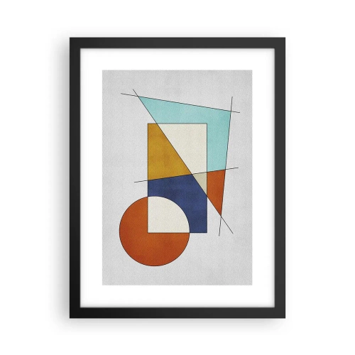 Poster in een zwarte lijst - Abstractie: modernistisch plezier - 30x40 cm