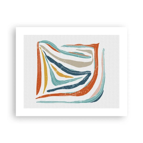 Poster - Abstractie met een vriendelijke glimlach - 50x40 cm