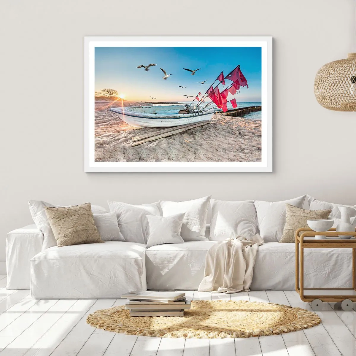 Poster in een witte lijst - Een welverdiende rust - 50x40 cm