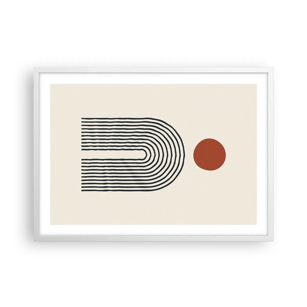 Poster in een witte lijst - Magnetisme van vormen en kleuren - 70x50 cm