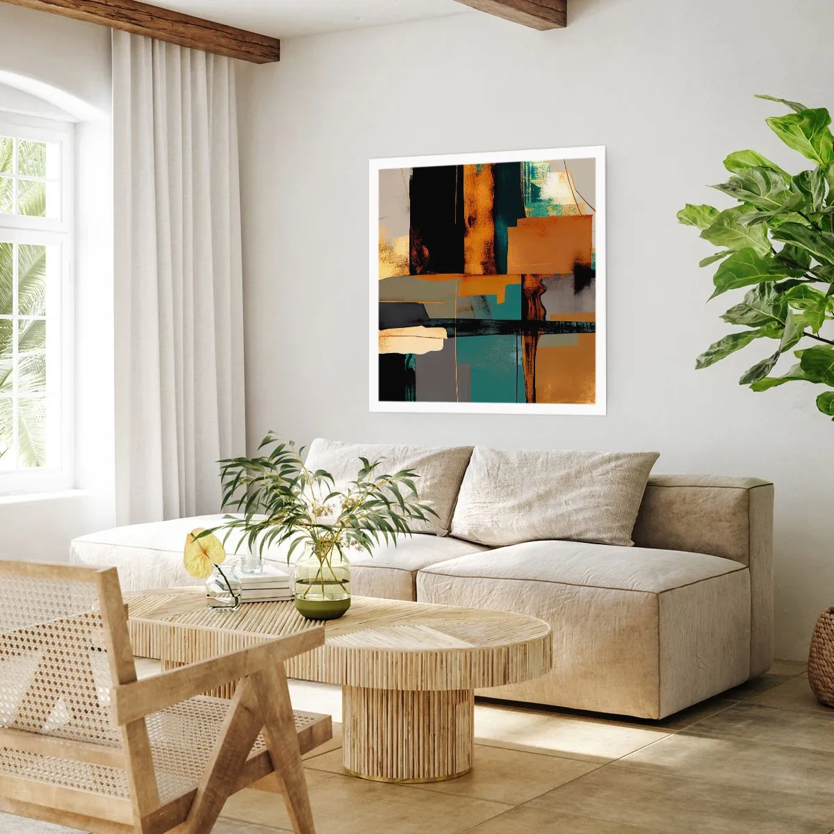 Poster - Abstractie – licht en schaduw - 30x30 cm