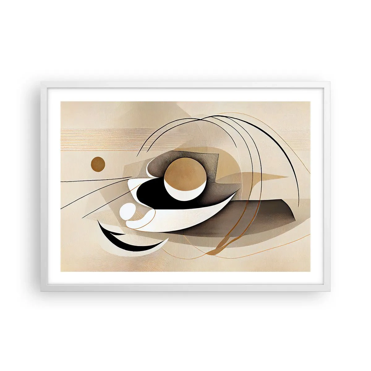 Poster in een witte lijst - Compositie: de essentie van de dingen - 70x50 cm