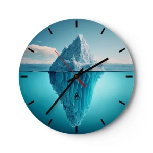 Wandklok - Klok - Een ijsberg die in de oceaan drijft met het onderwatergedeelte zichtbaar - 30x30cm - Koningin van het ijs - Moderne wanddecoratie voor woonkamer, keuken en slaapkamer ARTTOR