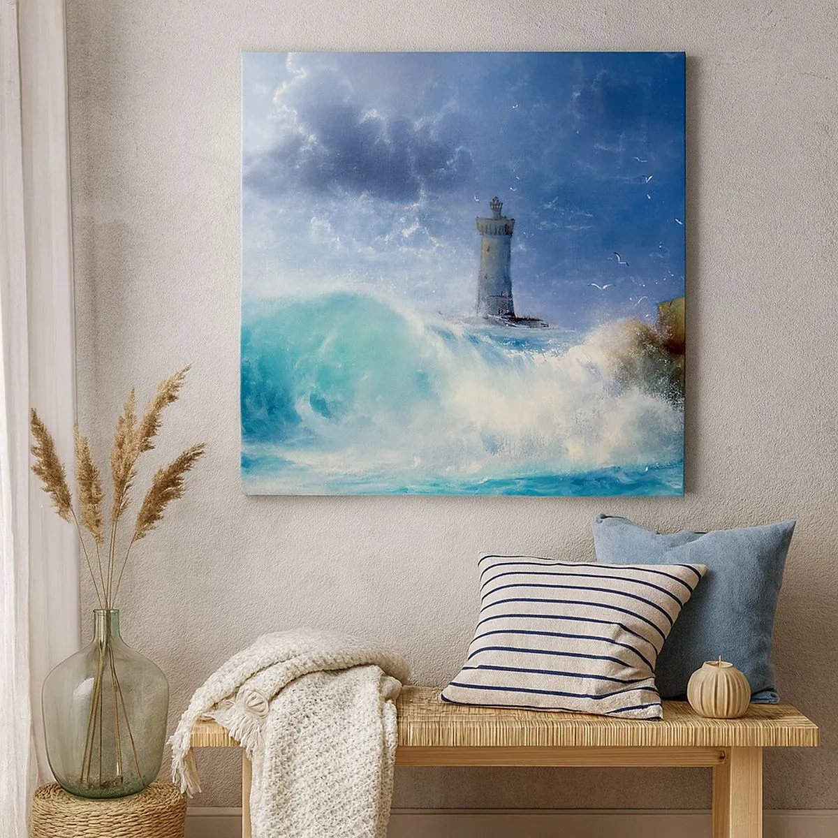 Schilderen op canvas - Op uw hoede voor de elementen - 30x30 cm