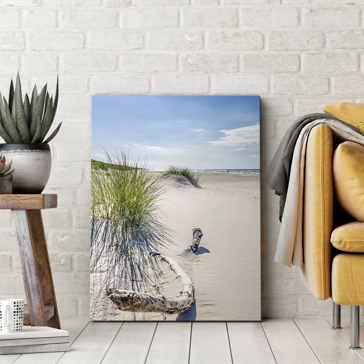 Schilderen op canvas - De mooiste zandstrand? Oostzee-strand - 80x120 cm