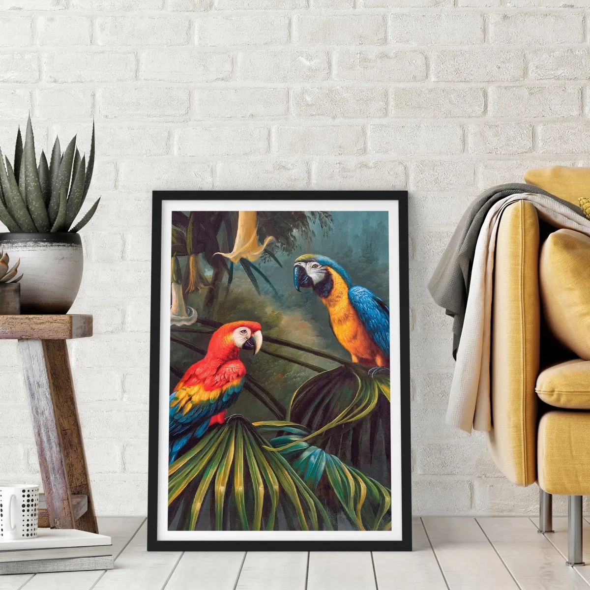 Poster in een zwarte lijst - Romantiek in de tropen - 40x50 cm