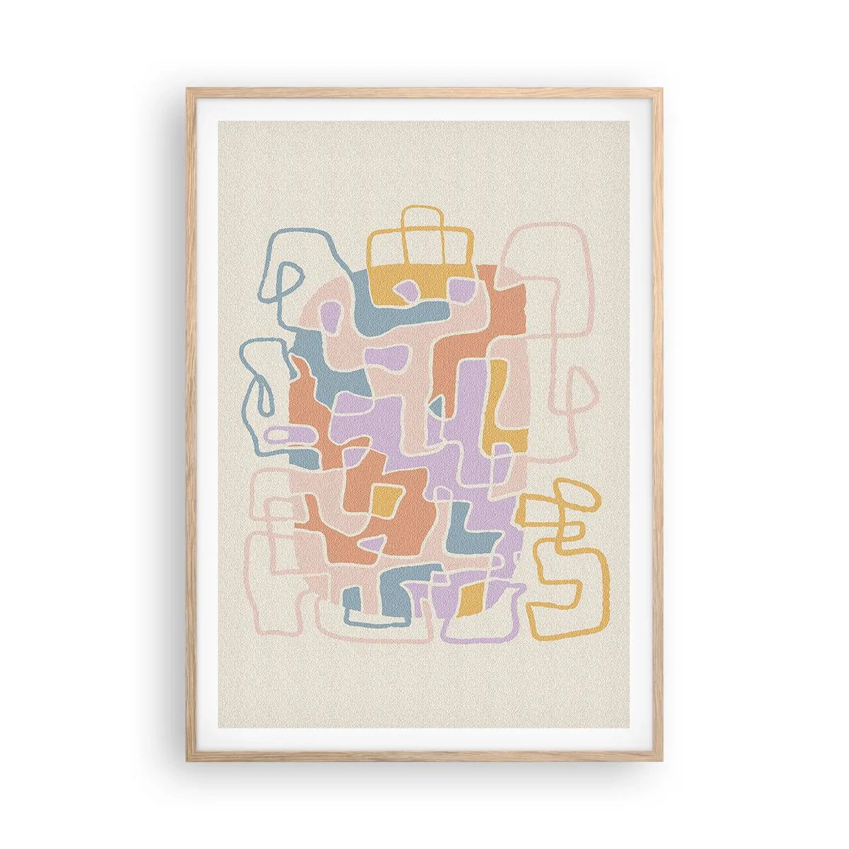 Een poster in een licht eiken lijst - Labyrint – een vreugdevol avontuur - 70x100 cm