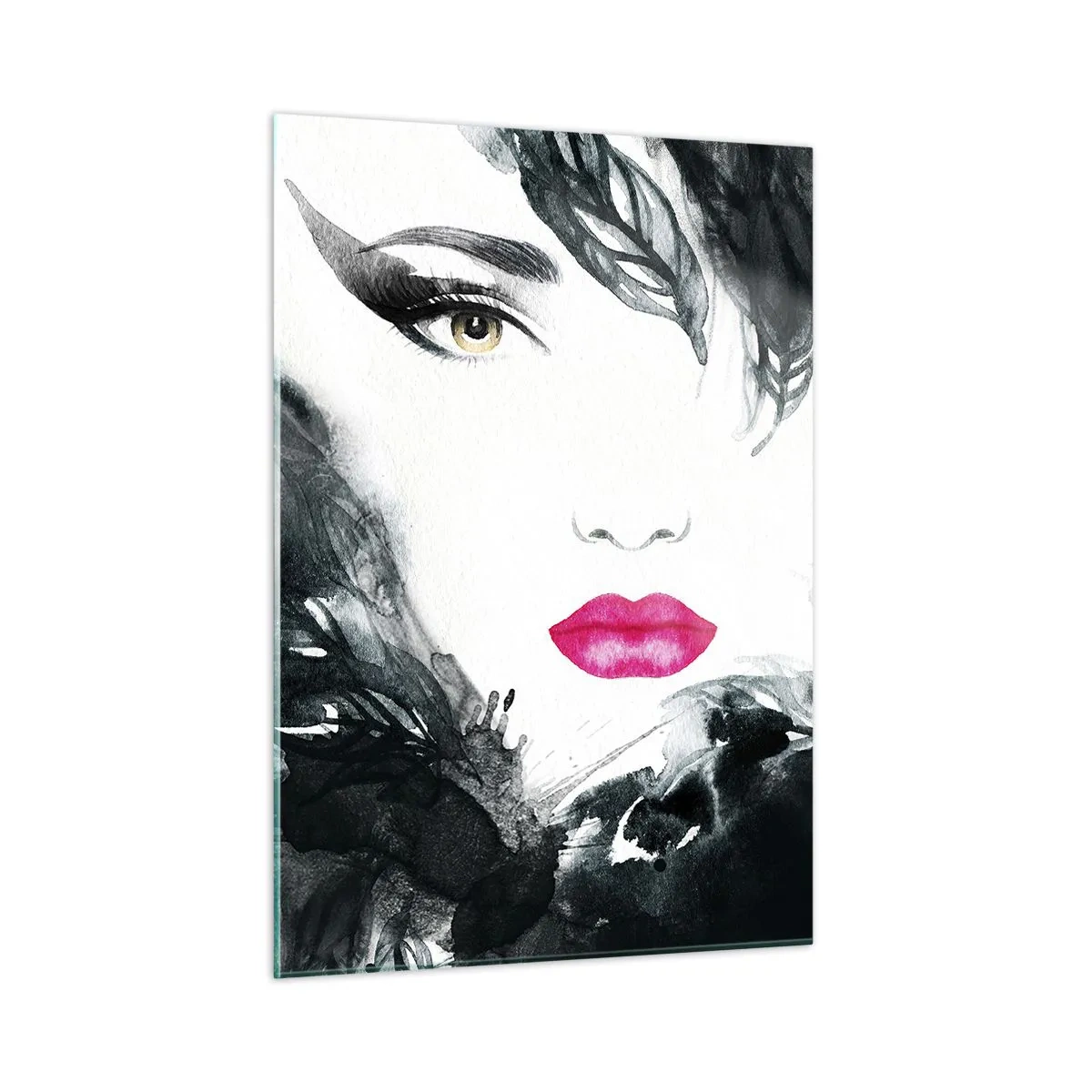 Schilderen op glas - Aandacht! Femme fatale - 50x70 cm
