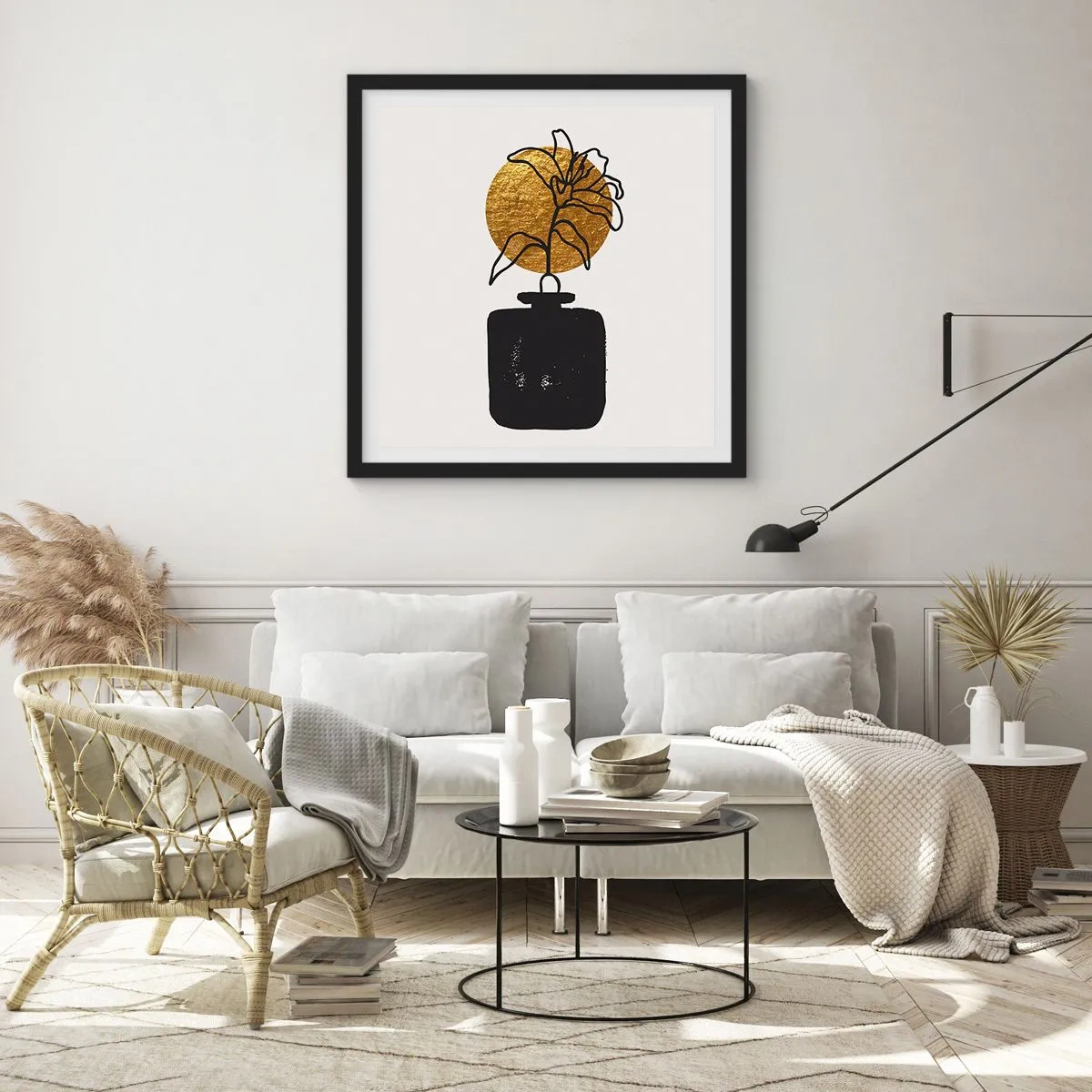 Poster in een zwarte lijst - Schoonheid is goud waard - 30x30 cm