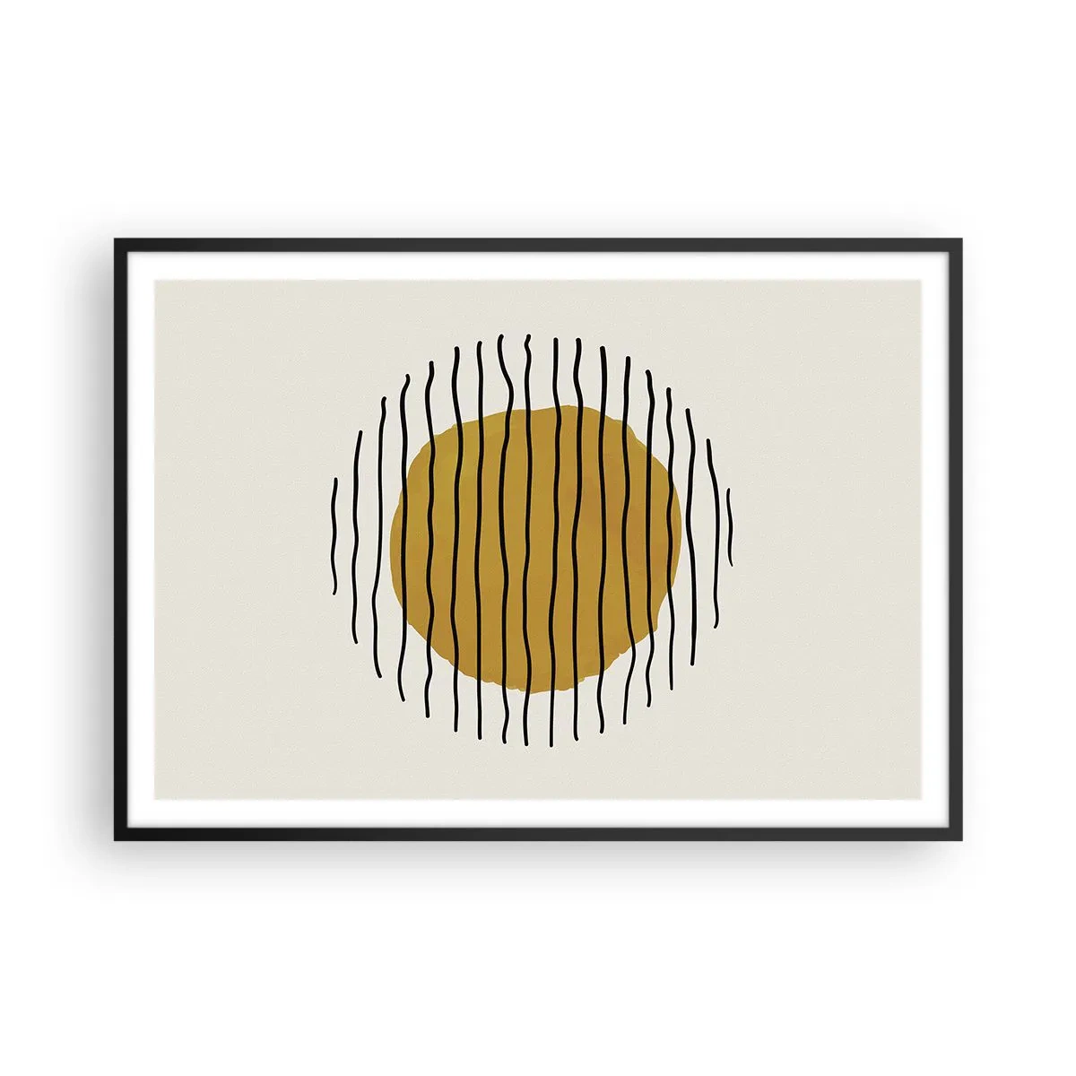 Poster in een zwarte lijst - Abstractie trillend van warmte - 100x70 cm