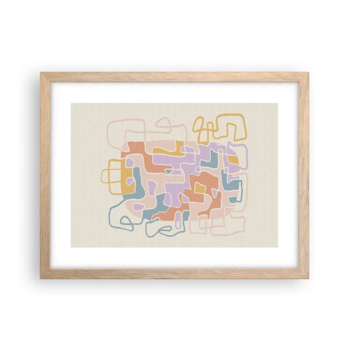 Een poster in een licht eiken lijst - Labyrint – een vreugdevol avontuur - 40x30 cm