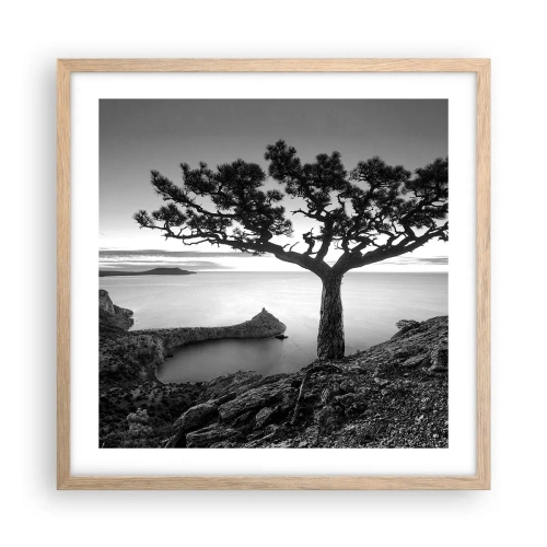 Een poster in een licht eiken lijst - Stilte aan de horizon - 50x50 cm