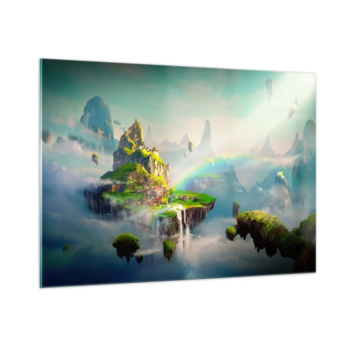 Schilderen op glas - Midden in de lucht - gelukkige eilanden - 100x70 cm