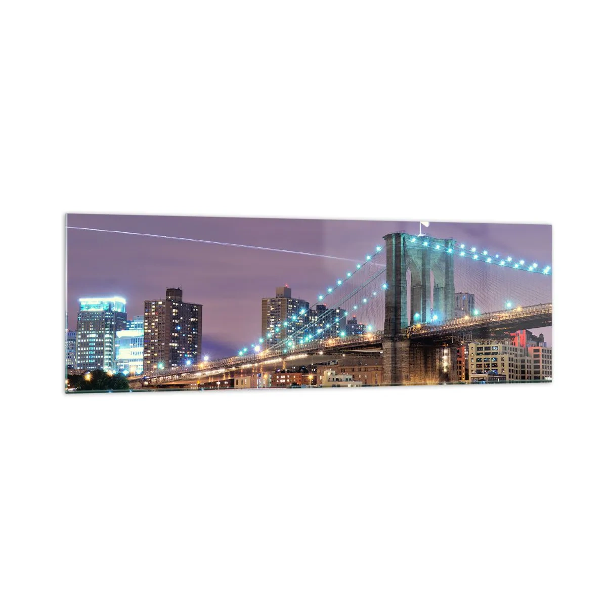 Schilderen op glas - Al vele jaren de Brooklyn Bridge - 160x50 cm