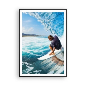Poster in een zwarte lijst - Dansend met de golven - 70x100 cm