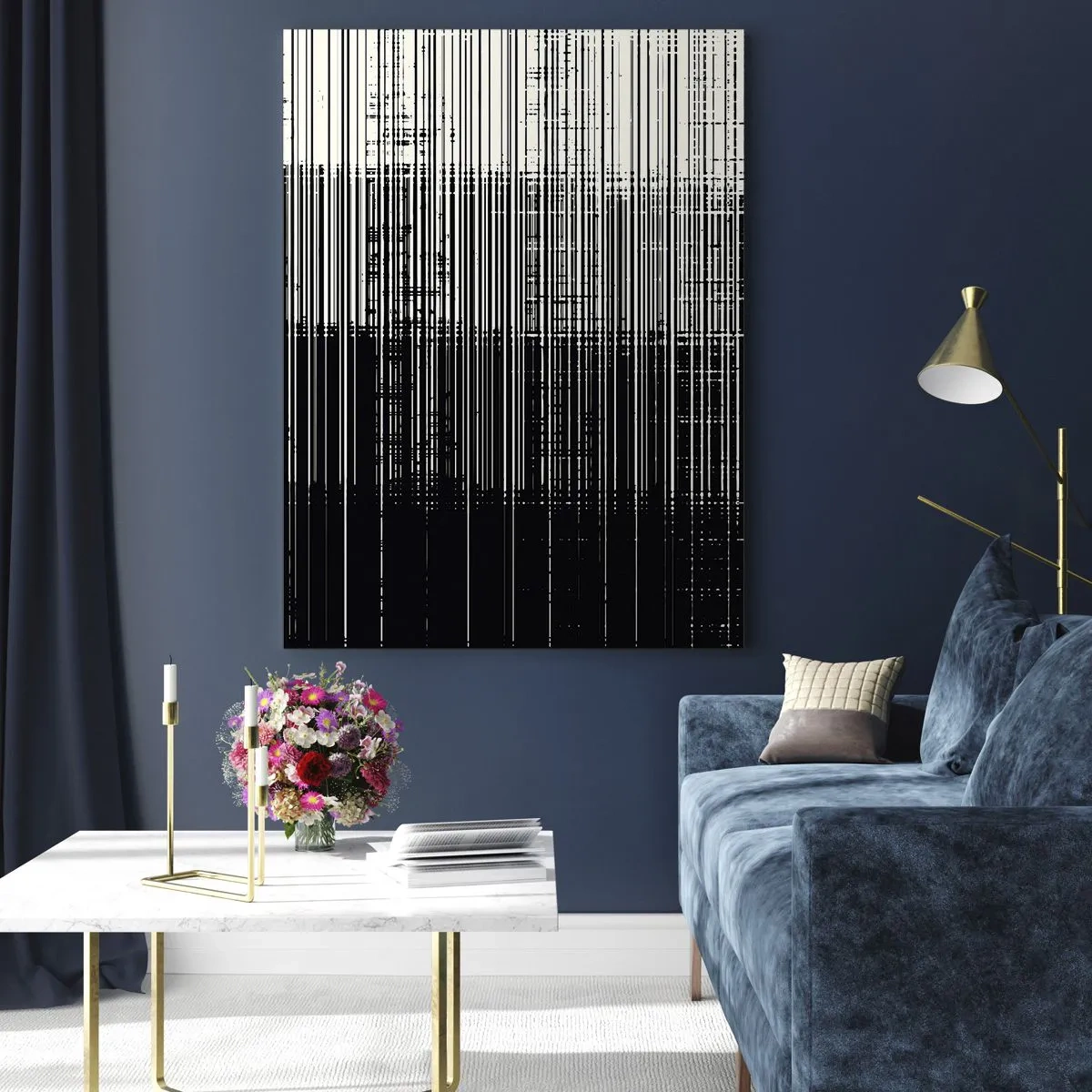 Schilderen op glas - Golven en vibraties - 80x120 cm
