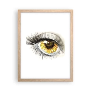 Een poster in een licht eiken lijst - Een look zo warm als de zomer - 30x40 cm