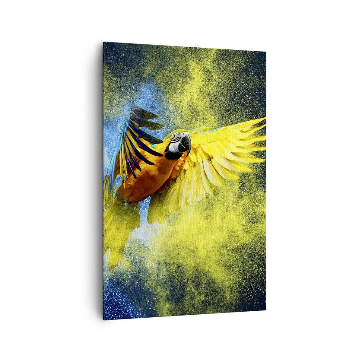 Schilderen op canvas - In het blauwe en gouden stof - 80x120 cm