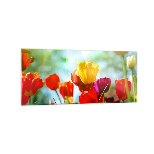 Schilderen op glas - Alle kleuren van de zon - 120x50 cm
