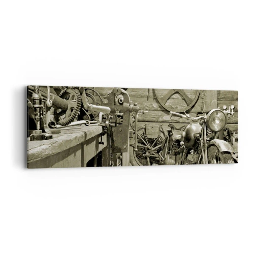 Schilderen op canvas - In de schuur van oom Władek - 90x30 cm
