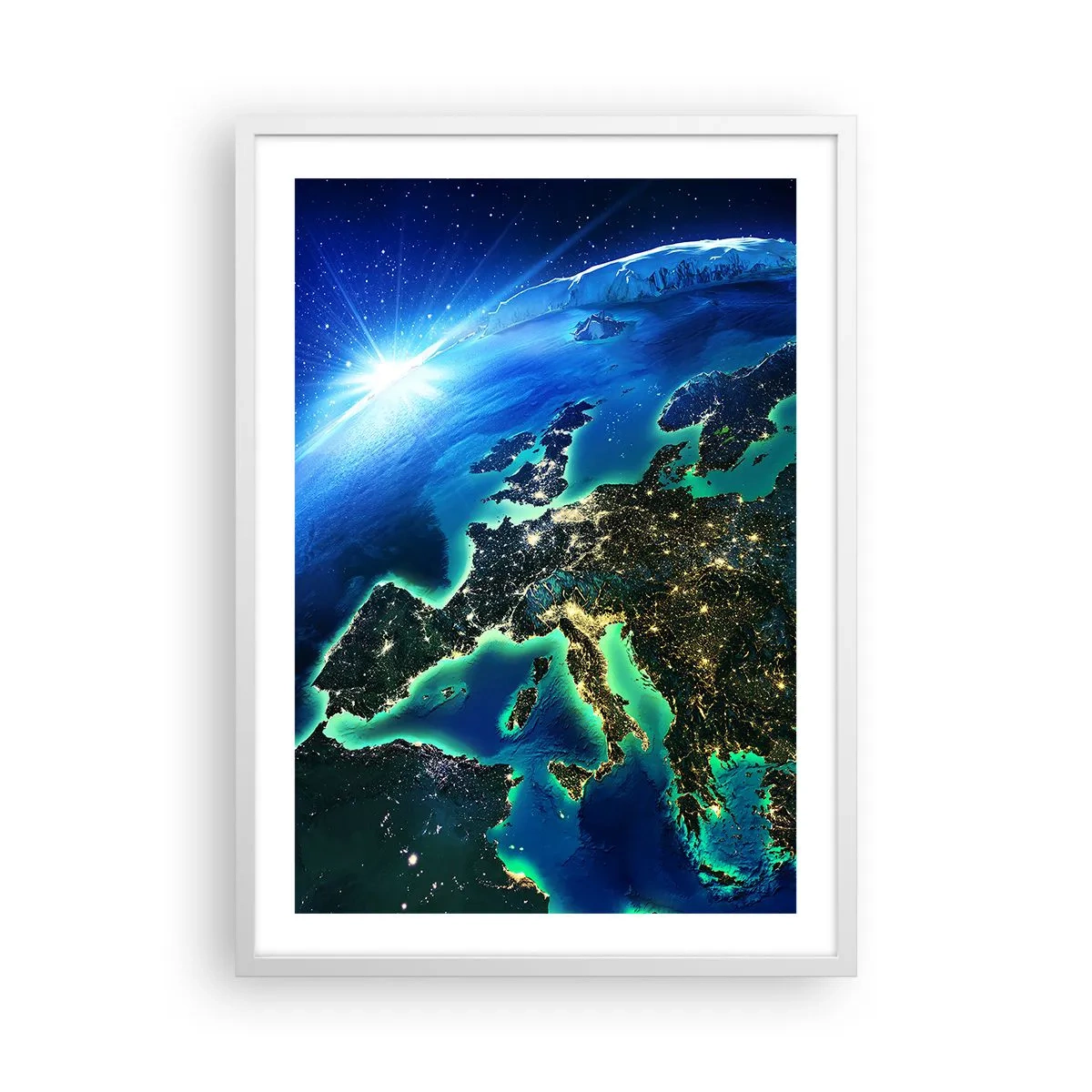 Poster in een witte lijst - Sprankelend Europa - 50x70 cm