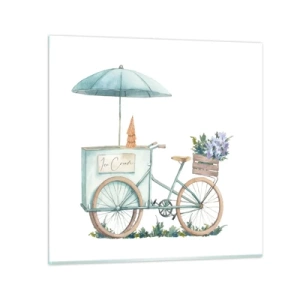 Schilderen op glas - Zoete herinnering aan de zomer - 40x40 cm