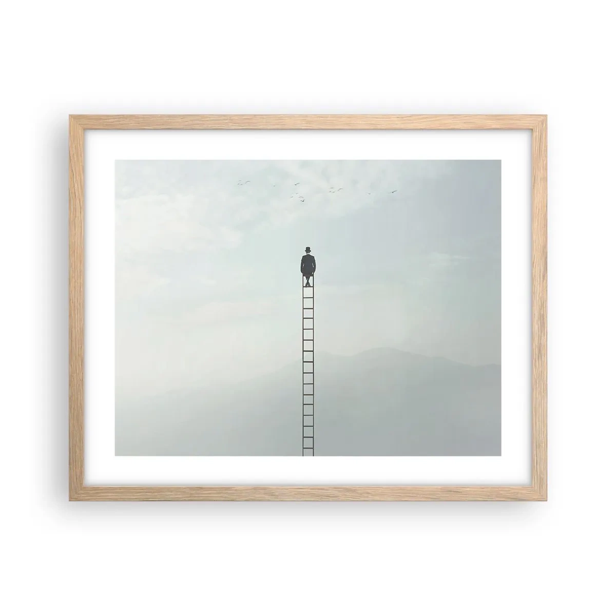 Een poster in een licht eiken lijst - Stap verder op! - 50x40 cm