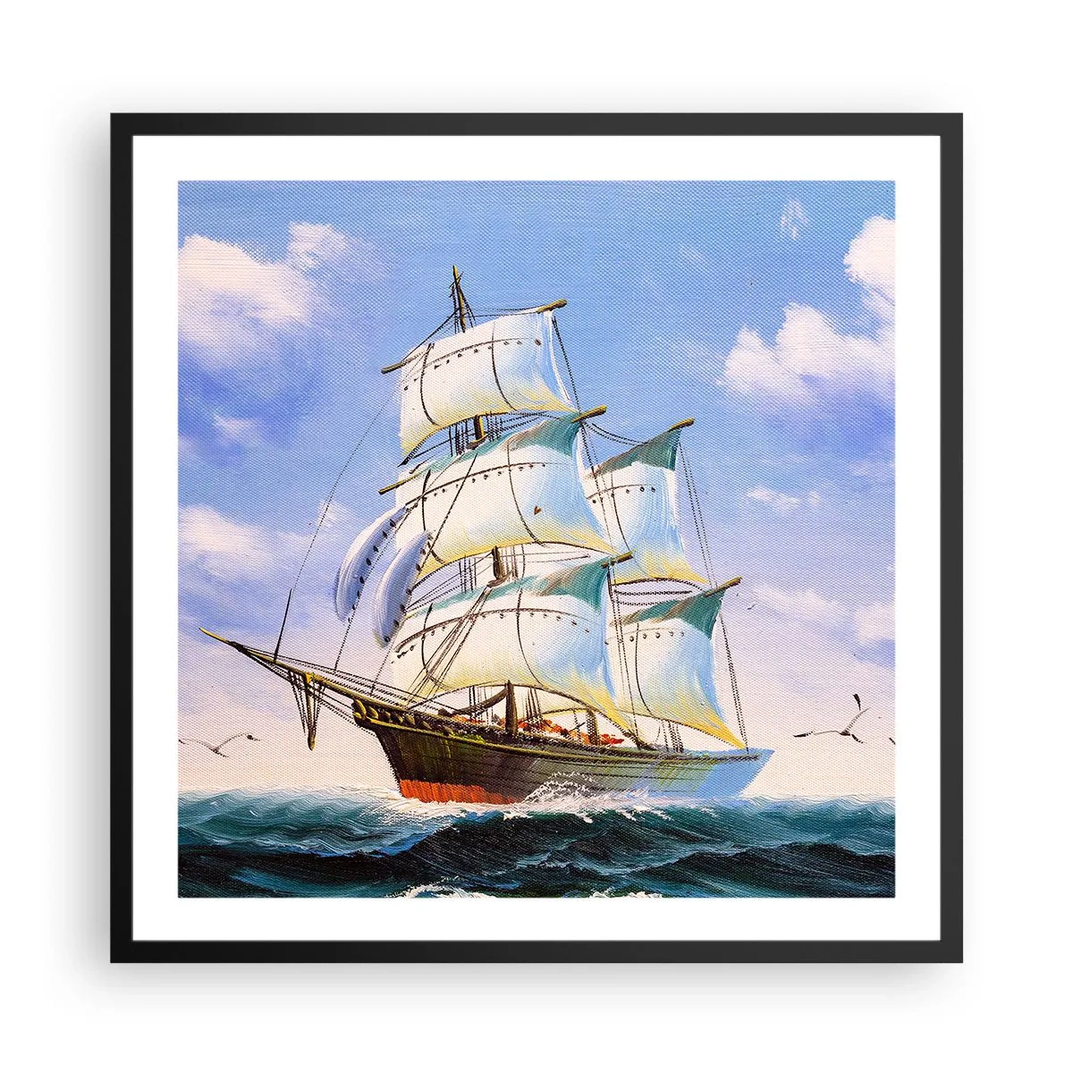 Poster in een zwarte lijst - Trots met de wind - 60x60 cm