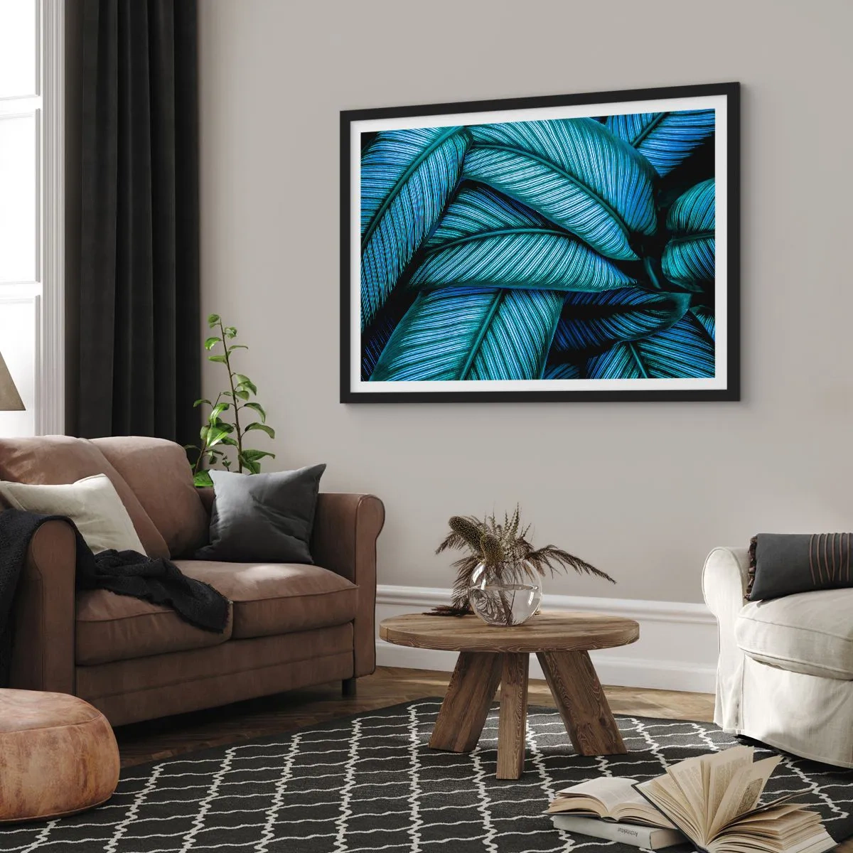 Poster in een zwarte lijst - Levens lijnen - 100x70 cm