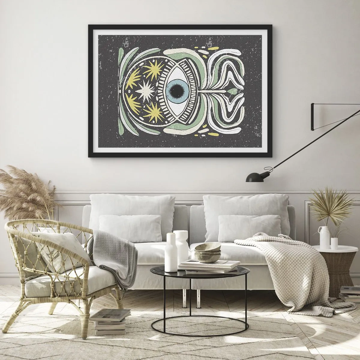 Poster in een zwarte lijst - Tribale rituelen - 70x50 cm