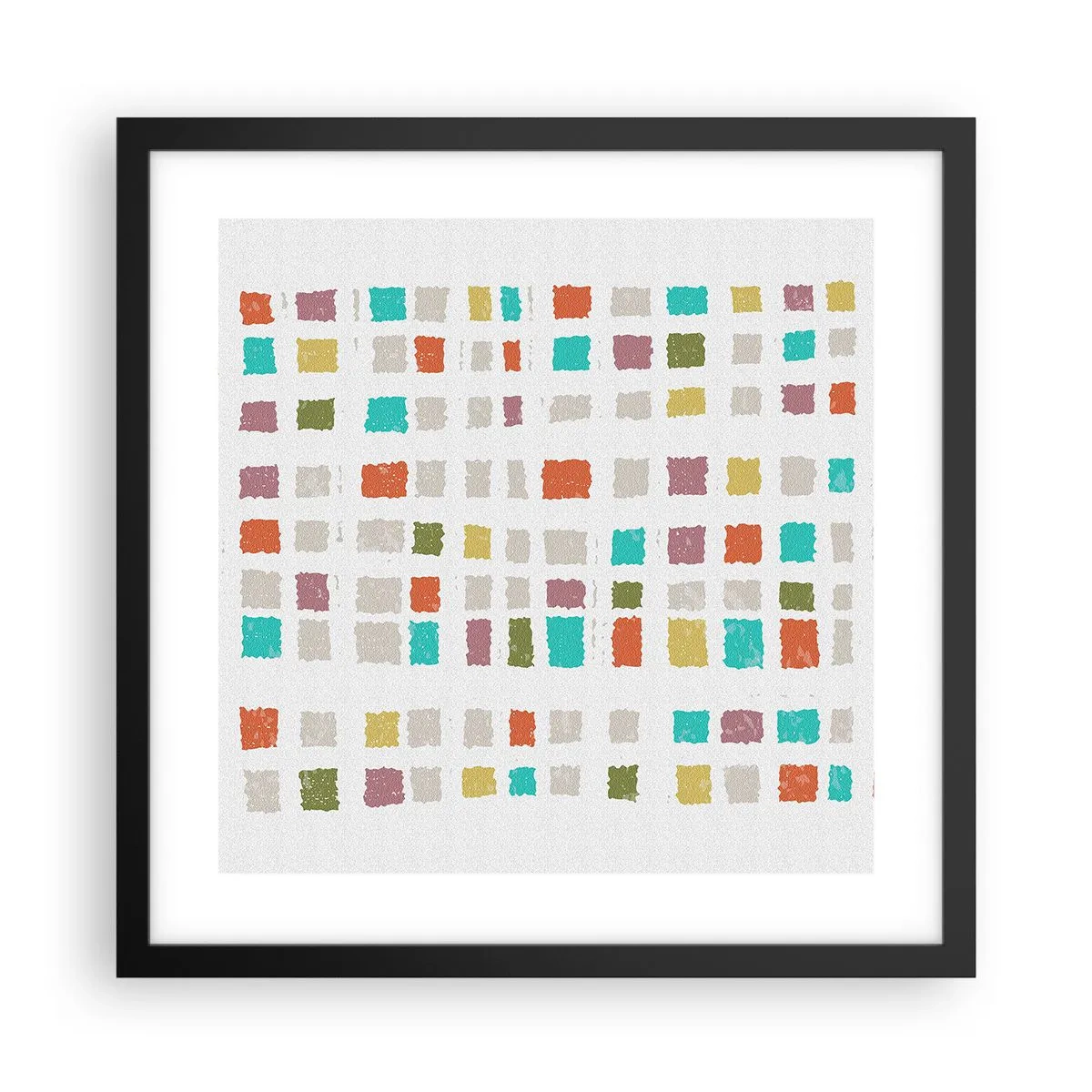 Poster in een zwarte lijst - Onbekend spel - 40x40 cm