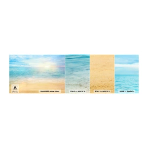Fotobehang Staaltje Standard Eco - Groot blauw - Zee, Weergave, Strand - 100x30 cm