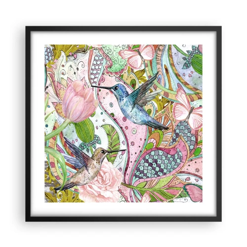 Poster in een zwarte lijst - Verstrikt in wijnstokken - 50x50 cm