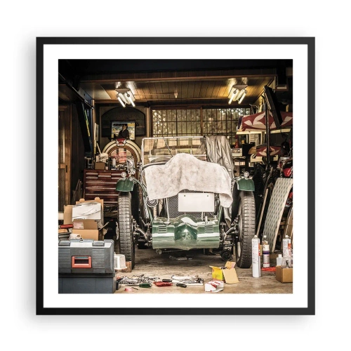 Poster in een zwarte lijst - Terug naar het verleden - 60x60 cm