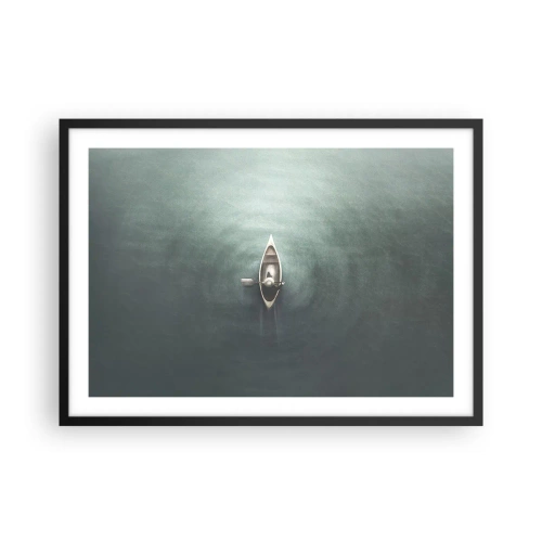 Poster in een zwarte lijst - Door het maanmeer - 70x50 cm