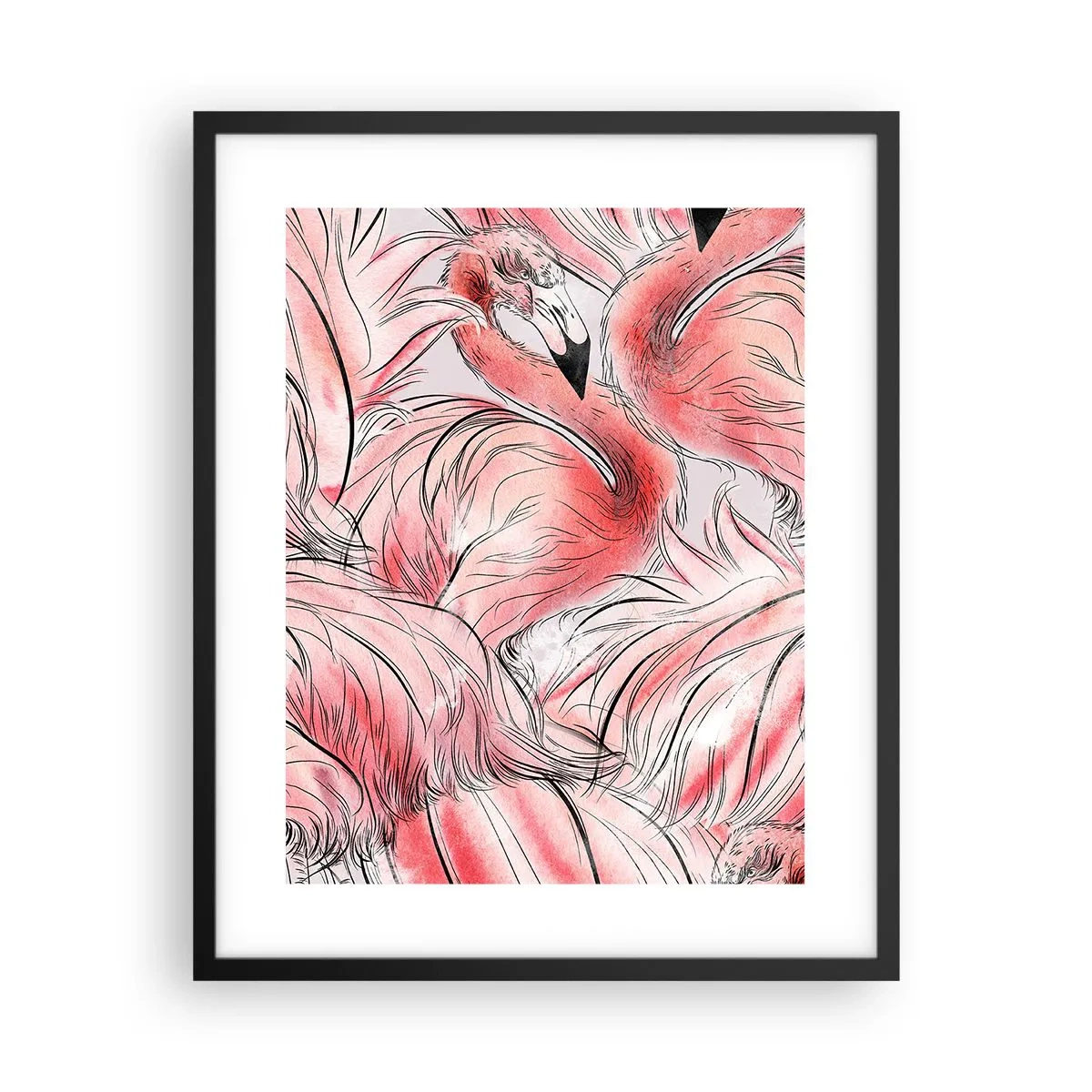 Poster in een zwarte lijst - Vogelcorps de ballet - 40x50 cm