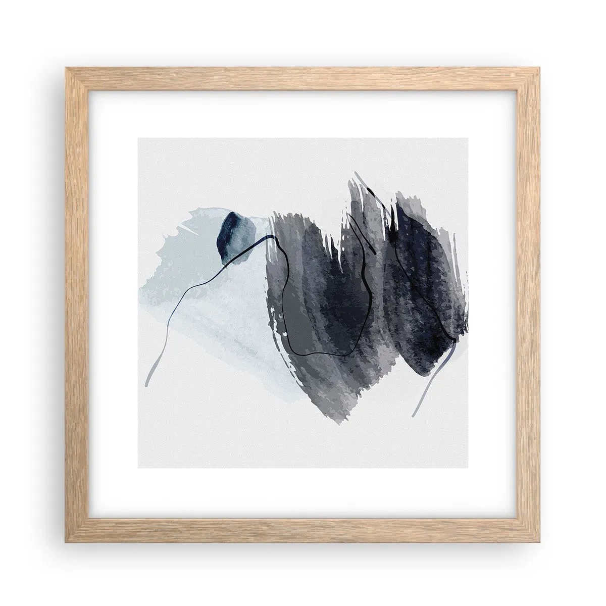 Een poster in een licht eiken lijst - Intensiteit en beweging - 30x30 cm