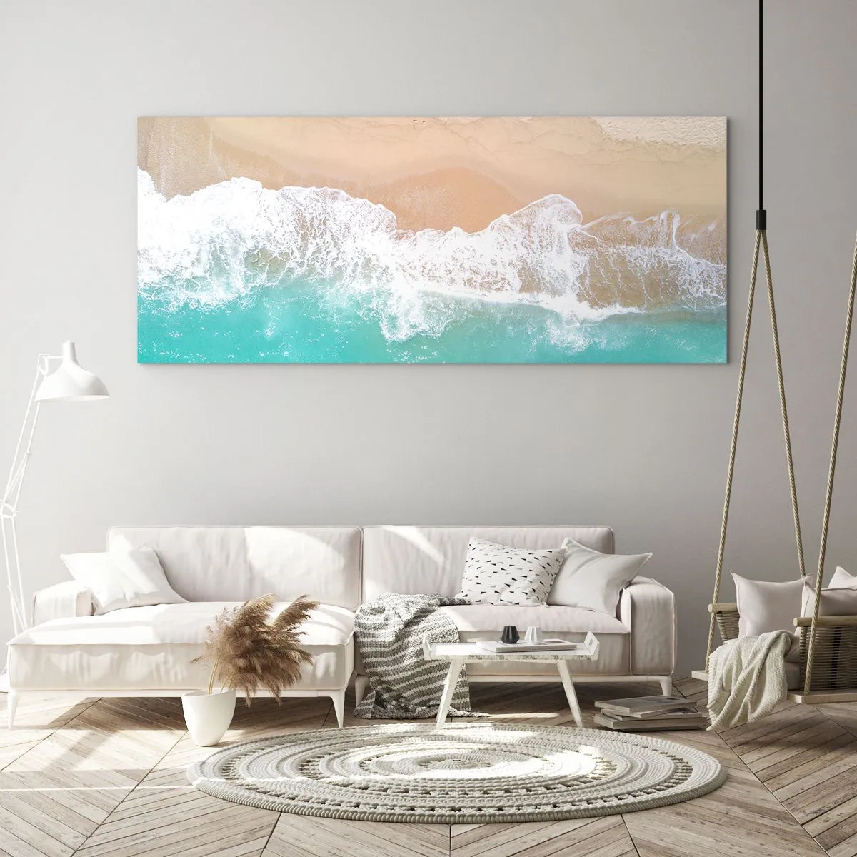 Schilderen op glas - Een strelende aanraking - 100x40 cm