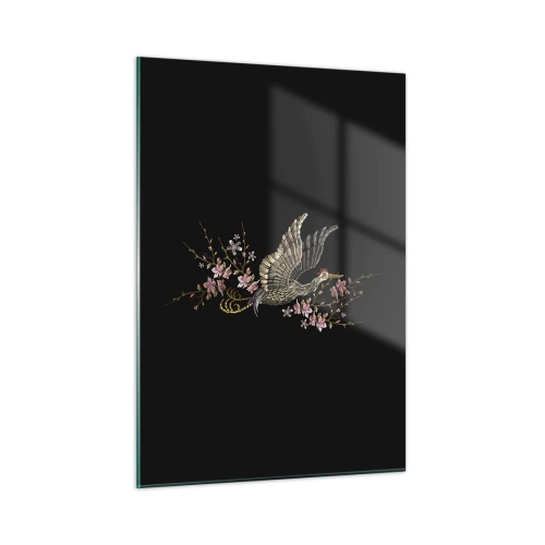 Schilderen op glas - Exotische geborduurde vogel - 50x70 cm