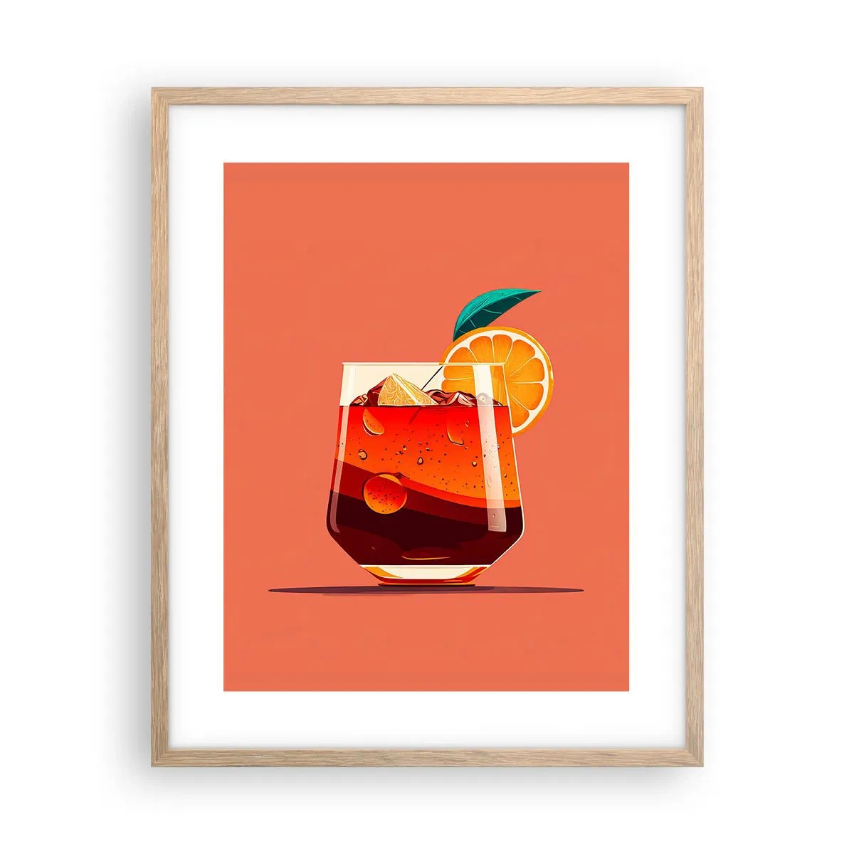 Een poster in een licht eiken lijst - Zomerse verfrissing - 40x50 cm