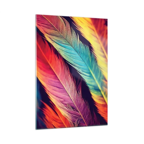 Schilderen op glas - Gevederde regenboog - 50x70 cm