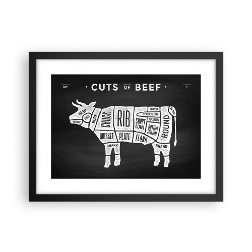 Poster in een zwarte lijst - Slagers ABC - 40x30 cm