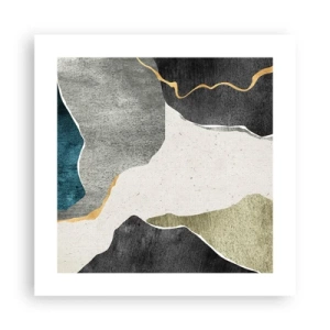 Poster - Mozaïekcompositie met gouddraad - 40x40 cm