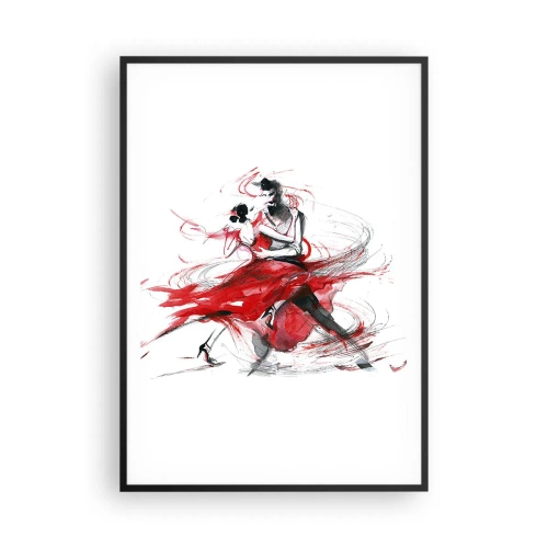 Poster in een zwarte lijst - Tango - het ritme van passie - 70x100 cm